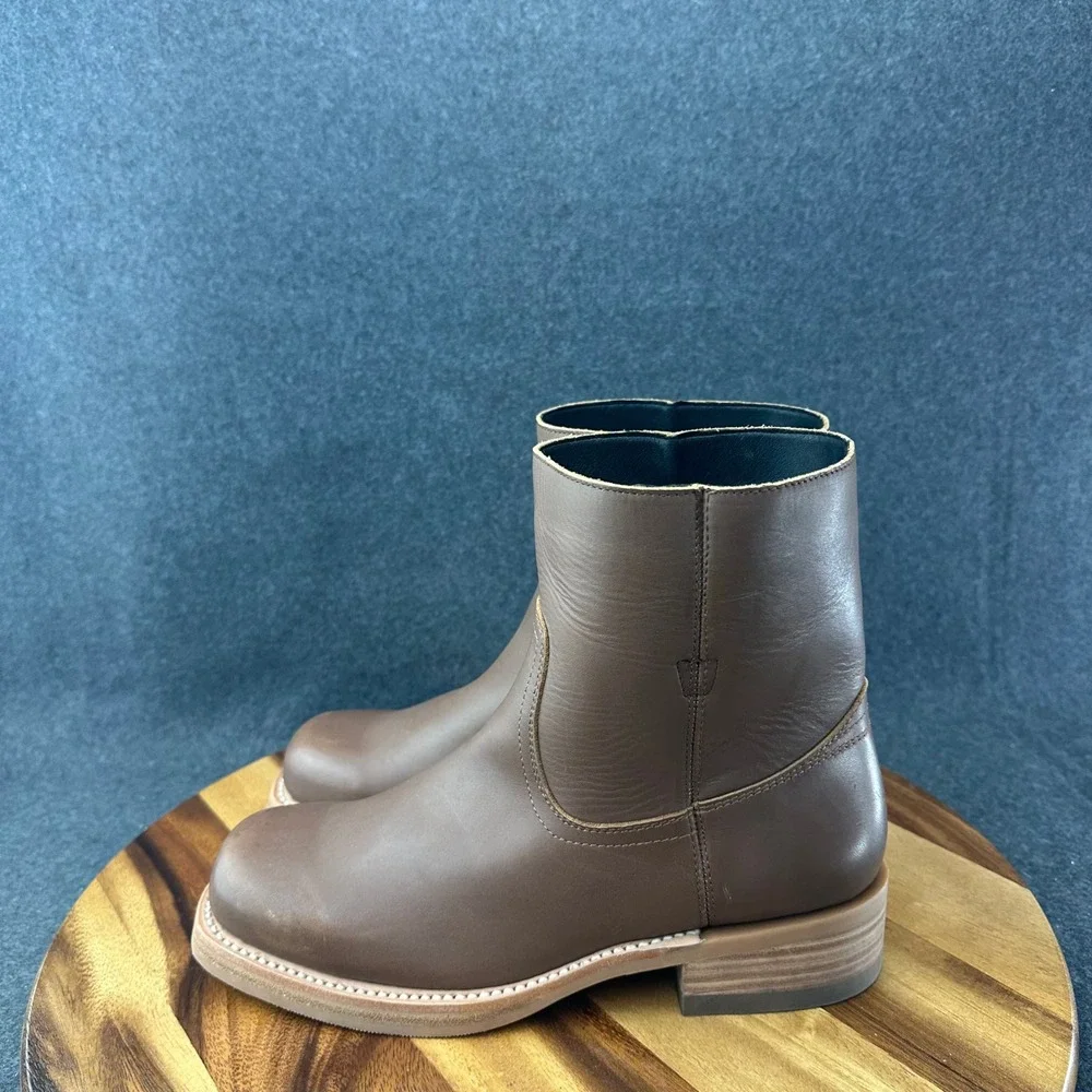 Dingo Banner Round Toe Pull On Booties Mens 9 Dark Brown Casual Boots DI2305-206